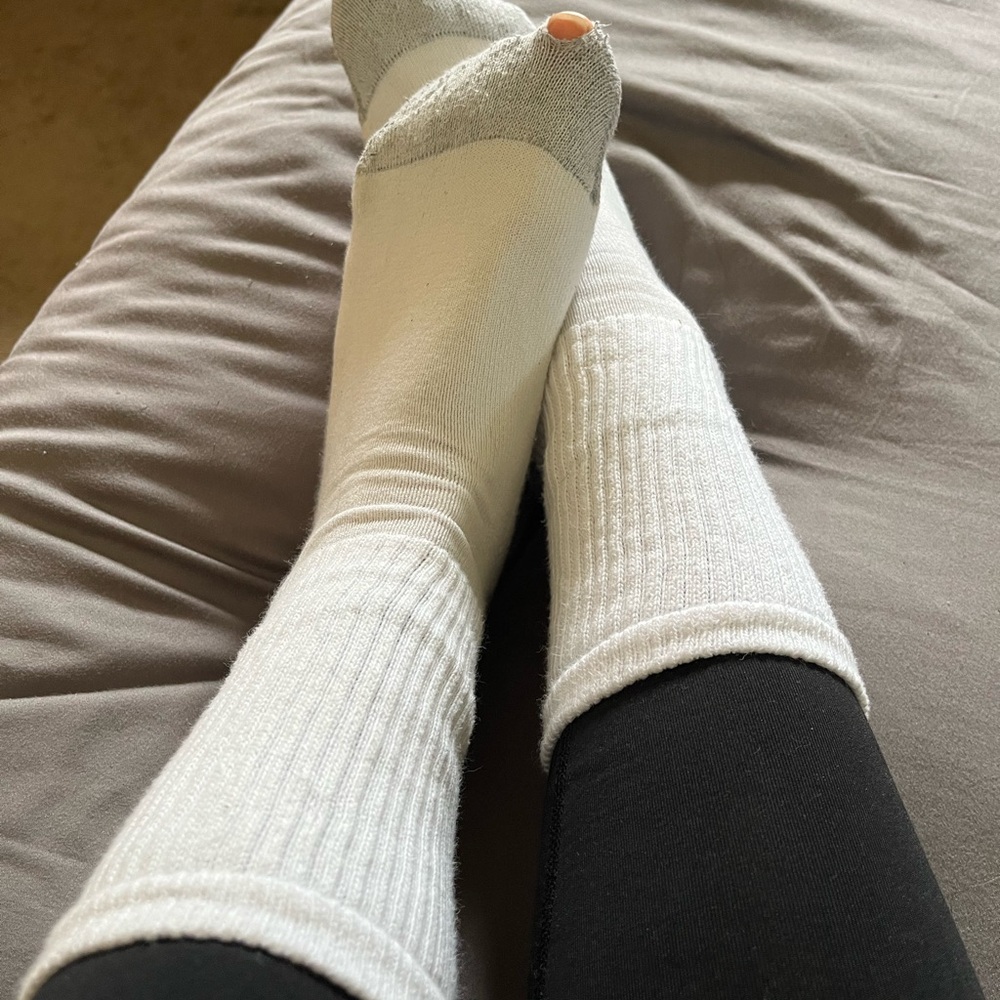 White and Gray Used Women’s Socks